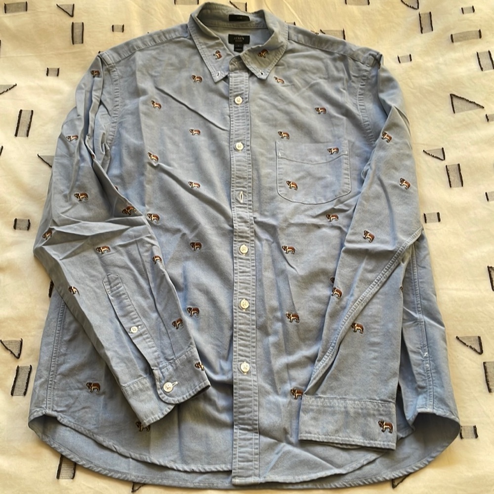 J Crew Mens Shifley Embroidered Shirt